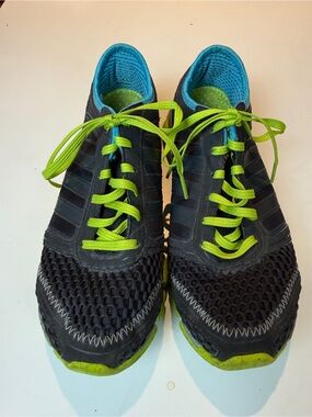 adidas women’s Black and Neon Green Athletic Sneakers